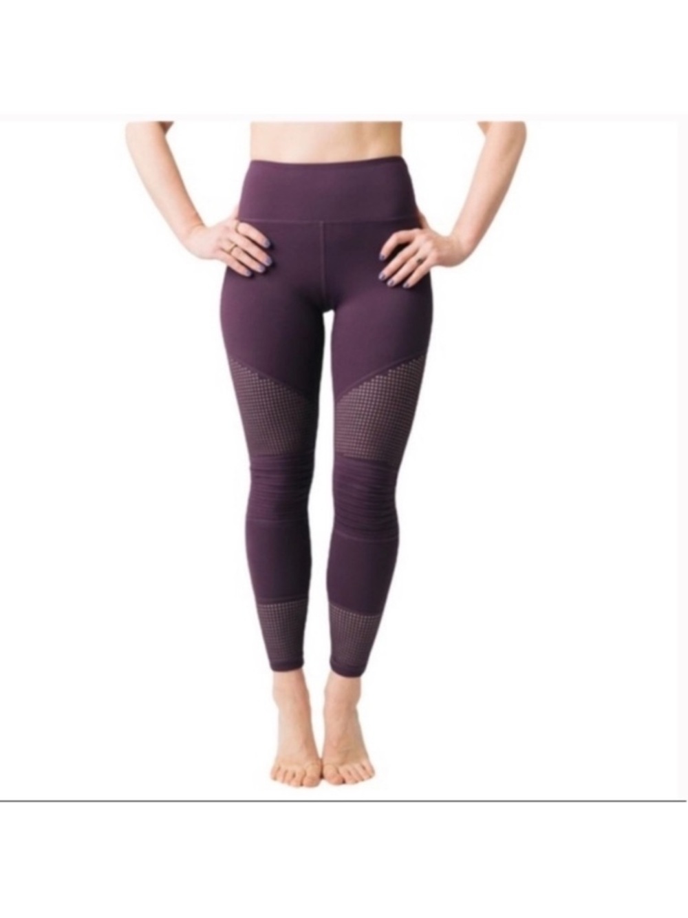 Zyia Moto Light n Tight Hi-Rise Leggings in Blackberry